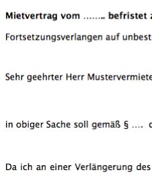 Eine Verweigerung des Fortsetzungsverlangens von Seiten des Vermieters greift nur bei einem gesetzlich geltenden Kündigungsgrund. Rechtliche und erklärende Hinweise wurden in die Vorlage eingearbeitet.