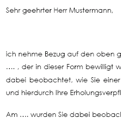 Die Mustervorlage lässt sich schnell und einfach an Ihre individuelle Situation anpassen. Sie enthält zusätzlich eine Empfangsbestätigung der Abmahnung.