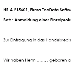 Mit der Vorlage erteilt eine OHG musterhaft Prokura und meldet die Prokura beim Handelsregister zum Eintrag an. 