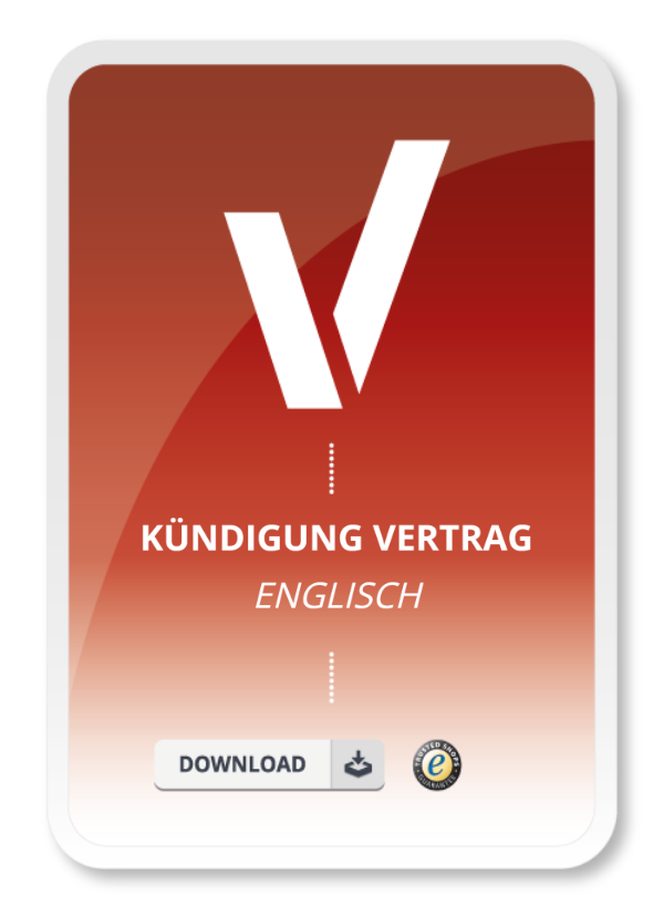Kundigung Eines Vertrages Englisch Muster Zum Download