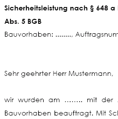 Die Vorlage enthält außer der Mitteilung der Arbeitseinstellung eine Nachsetzungsfrist.