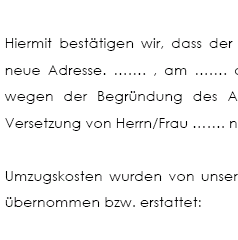 Bescheinigung für Arbeitgeber - Auslandtage