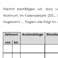  Nach dem Download können Sie diese Auslandbescheinigung an Ihre persönlichen Verhältnisse anpassen.