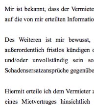 Mit der Unterstützung dieser Muster-Auskunft erteilt ein Mieter einer gewerblich genutzten Mietfläche eine umfangreiche Selbstauskunft. 