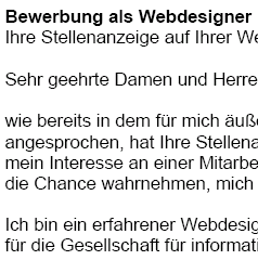 Auf Basis dieser Muster-Bewerbung, können Sie einfach und professionell, Ihre individuellen Bewerbungsunterlagen bezogen auf Ihre persönliche Situation erstellen.