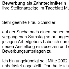 Erstklassige Bewerbungsvorlagen für Ihre Bewerbung als Zahntechniker/Zahntechnikerin mit Berufserfahrung (ungekündigt) sofort zum Download.