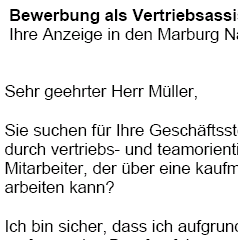 Für Ihre Bewerbung als Vertriebsassistent/in mit Berufserfahrung (ungekündigt) erhalten Sie professionelle und sofort einsetzbare Vorlagen zum Download.
