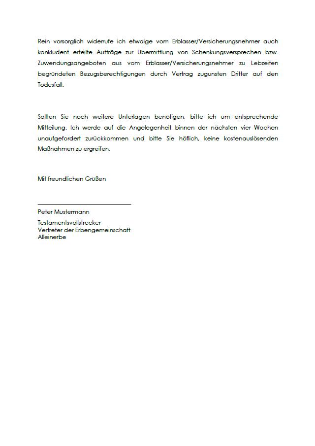 Abschließende Bemerkungen und Unterschrift im Dokument 