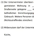 Dieser von erfahrenen Juristen erstellte Untermietvertrag ermöglicht eine rechtssichere Vermietung oder Anmietung eines Zimmers innerhalb einer Wohnung. 