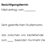 Mit diesem Schreiben werden dem Mieter drei Vorschläge für Besichtigungen unterbreitet.