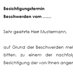 Der Vermieter einer Mietsache macht mit diesem Schreiben gegenüber einem Mieter das Recht zu einer Sonderbesichtigung geltend.