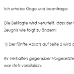 Die Muster-Klage richtet sich gegen einen Arbeitgeber, der ein qualifiziertes Zeugnis für einen seiner Abeitnehmer ausgestellt hat.