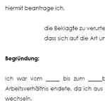 Mit Hilfe dieses Schreibens erhalten Sie eine Vorlage für eine Klage zur Ausstellung eines einfachen Zeugnisses. 