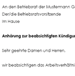 Sie finden Informationen über alle notwendigen Angaben, die dem Betriebsrat vor der Anhörung zur außerordentlichen Kündigung bekannt gegeben werden sollten (Erklärung der Umstände, Daten und Unterlagen).