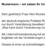 Sie benötigen eine Anregung, Idee oder einfach nur passende Worte für einen Werbebrief der Lust darauf macht Ihr Angebot kennenzulernen?