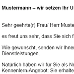 Sie benötigen eine Anregung, Idee oder einfach nur passende Worte für einen Werbebrief der Lust darauf macht Ihr Angebot kennenzulernen und das beiliegende Material zu studieren?