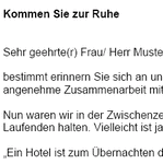 Sie benötigen eine Anregung, Idee oder einfach nur passende Worte, um sich bei Ihren bestehenden Kunden wieder in Ernnerung zu bringen?