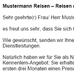 Sie möchten sich als Reiseveranstalter mit einem professionellen Werbebrief und zusätzlichem aussagekräftigem Informationsmaterial vorstellen?