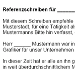 Mit diesem Musterschreiben empfiehlt ein(e) Kunde / Kundin einen Freiberufler: Grafiker. Sie erhalten ein Muster-Referenzschreiben.