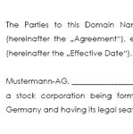 Diese Vorlage enthält ein Muster für einen Domain-Kaufvertrag in englischer Sprache und liefert sowohl dem Verkäufer als auch dem Käufer eines Domain-Namens einen rechtlichen Rahmen für den Erwerb einer Internet-Domain. 