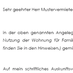 Das Schreiben gilt für Mietverträge, die auf bestimmte Zeit, nach der Mietreform (01.09.2001), geschlossen wurden.