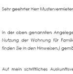 Das Schreiben gilt für Mietverträge, die auf bestimmte Zeit, nach der Mietreform (01.09.2001), geschlossen wurden.