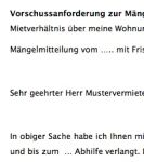 Mit der Unterstützung dieser Vorlage wenden Sie sich an Ihren Vermieter mit der Bitte um einen Vorschuss für notwendige Reparatur- und/oder Indstandsetzungsmaßnahmen in Ihrer Mietsache. 