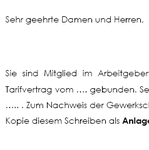 Mit diesem Musterschreiben machen Sie auf die Vereinbarung untertariflicher Arbeitsbedingungen aufmerksam.