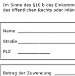 Mit diesem Muster-Formular bestätigen Sie die Zahlung von Geldzuwendungen, die Sie als Verein erhalten haben. Geldzuwendungen gegenüber Vereinen sind steuerlich absetzbar. 