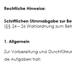 Mit diesem Vordruck erklärt ein/e Wähler/in einer anstehenden Betriebsratswahl, dass er/sie den Stimmzettel persönlich unterschrieben hat. 