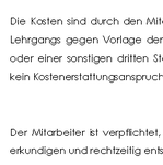 Muster für einen Fortbildungsvertrag, der die Bedingungen einer Fortbildungsmaßnahme regelt.