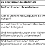 Die Checkliste unterstützt Sie dabei, Ihre bisherigen Geschäftsbeziehungen zu analysieren und anhand der Daten die vielversprechende neue Zielgruppe zu beschreiben – in puncto Unternehmensgröße, Branche, Ort, Werte, Einstellungen etc.