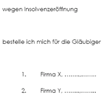 Die Vorlage des Anwaltsschreibens bezieht sich konkret auf die Bestellung eines neuen Mitglieds im Gläubigerausschuss.