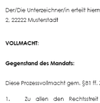 Mit Hilfe einer Prozessvollmacht erteilt ein Mandant (nach § 81 ZPO) seinem Anwalt eine Vollmacht für alle prozessrelevanten Handlungen. 