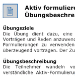 Diese Übungen dient dazu, eine klare und verständliche Ausdruckweise in Vorträgen und Reden anzuwenden.