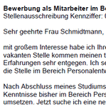 Die Musterbewerbung dient als Anregung, auf deren Basis Sie Ihre individuellen Bewerbungsunterlagen, bezogen auf Ihre persönliche Situation einfacher erstellen können.