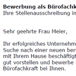 Auf Basis dieser Muster-Bewerbung, können Sie einfach und professionell, Ihre individuellen Bewerbungsunterlagen bezogen auf Ihre persönliche Situation erstellen.