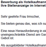 Auf Basis dieser Muster-Bewerbung, können Sie einfach und professionell, Ihre individuellen Bewerbungsunterlagen bezogen auf Ihre persönliche Situation erstellen.