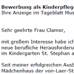 Auf Basis dieser Musterbewerbung, können Sie einfach und professionell, Ihre individuellen Bewerbungsunterlagen bezogen auf Ihre persönliche Situation erstellen. 