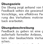 Die Übung zeigt anhand von Negativbeispielen, warum falsch vorgebrachtes Feedback selten die gewünschte Wirkung erzielt.