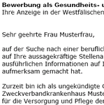 Die Musterbewerbung dient als Anregung, auf deren Basis Sie Ihre individuellen Bewerbungsunterlagen, bezogen auf Ihre persönliche Situation einfacher erstellen können.