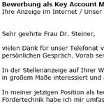 Auf Basis dieser Musterbewerbung 