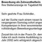 Erstklassige Bewerbungsvorlagen für Ihre Bewerbung als Zahnarzthelfer/ Zahnarzthelferin mit Berufserfahrung (ungekündigt) sofort zum Download.