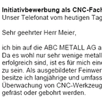 Sofort einsetzbare Bewerbungsvorlagen für Ihre Bewerbung als CNC-Fachkraft mit Berufserfahrung (gekündigt) zum Download.