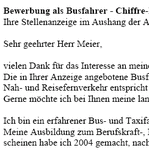 Sofort einsetzbare Bewerbungsvorlagen für Ihre Bewerbung als Busfahrer/in mit Berufserfahrung (ungekündigt) zum Download.