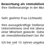 Sofort einsetzbare Bewerbungsvorlagen für Ihre Bewerbung als Immobilienfachwirt/in mit Berufserfahrung (ungekündigt) zum Download.
