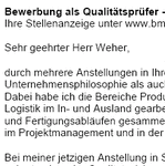 Für Ihre Bewerbung als Qualitätsingenieur im Bereich Automobilindustrie mit Berufserfahrung (ungekündigt) erhalten Sie professionelle und sofort einsetzbare Vorlagen zum Download.