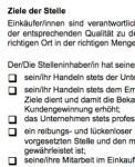 Die Arbeitsplatzbeschreibung für eine/n Einkäufer/in ist ein Beispiel dafür, wie eine typische Interessenlage zwischen teilnehmenden Parteien umgesetzt werden kann.