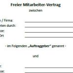 Persönliche Daten im unbefristeten Vertrag über freie Mitarbeit.