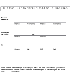 Ausschnitt aus dem Muster einer Mietschuldenfreiheitsbescheinigung.